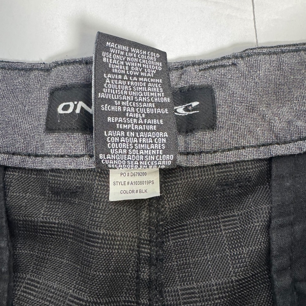 O'Neill Hybrid Shorts Mens 34 Black Plaid Stretch Walkshorts Surf Beach Gorpcore - Picture 6 of 10